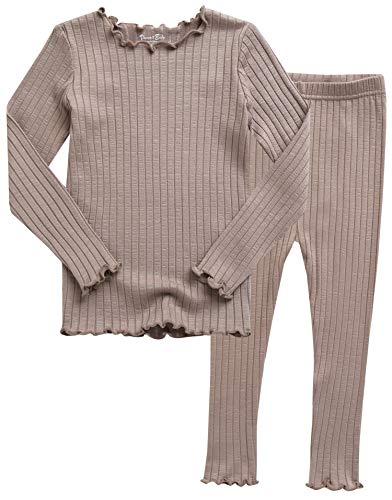 Image of VAENAIT BABY 6M-12Y Infant Kids Toddler Junior Girls Soft Comfy Modal Tencel Shirring Sleepwear Pajamas 2pcs Set
