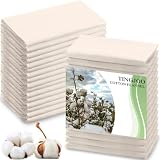 Tingjoo 30 Pcs Organic Cotton Flannel for Castor Oil Pack Wrap, White