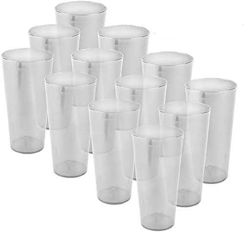 Vista 127 de Juego de 12 vasos de color transparente de 5 oz. Vasos de té helado reutilizables de alta calidad, apilables, aptos para lavavajillas, resistentes a