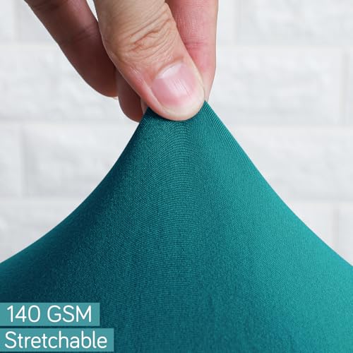 Image of HOKIPO Office Chair Cover for Task Chair - 140 GSM Stretchable Fabric - Anti-Slip & Washable - Fits Small Office Chairs Without Headrest, Dark Cyan (AR-6203-DCYN)
