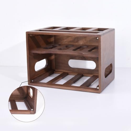 Boîte de rangement de fils en bois à 2 niveaux pour éliminer les nœuds de câbles du hub USB - 6