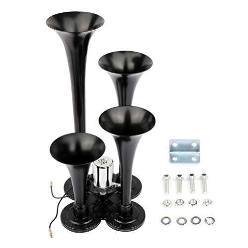 super loud 4 Trumpet Train Truck Horn Truck Horn for Any 12V Vehicles Trucks Lorrys Trains Boats Cars Vans Kit