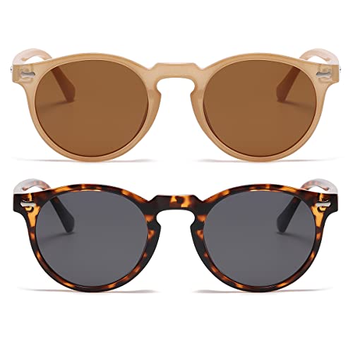 Image of Vintage Polarized Sunglasses for Men Women Round Retro Classic Fashion Eyewear UV400 Protection Sun Glasses