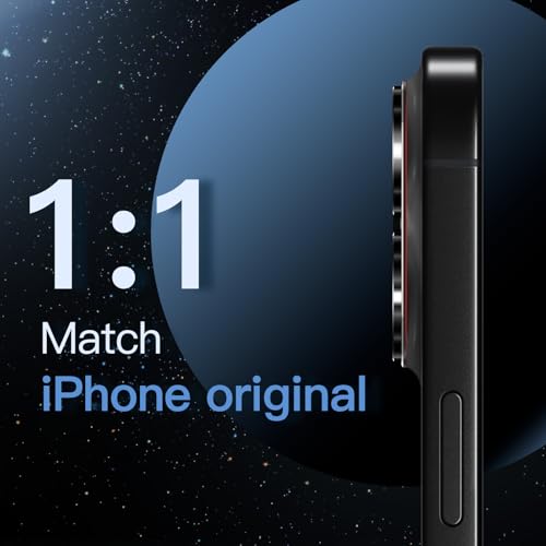 Image of JETech Camera Lens Protector for iPhone 16 Pro 6.3-Inch and iPhone 16 Pro Max 6.9-Inch, Full Coverage 9H Tempered Glass Ring Cover, Matte Metal Plate, Case Friendly, 1-Pack (Black)