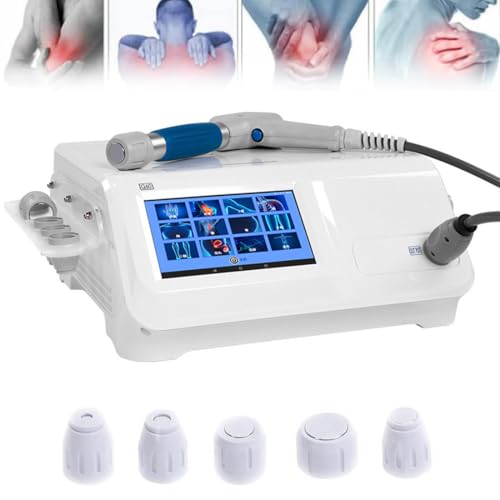 Dispositivo de terapia electromagnética para aliviar el dolor, masajeador portátil de ondas de choque con accesorios, ideal para recuperación muscular y terapia física