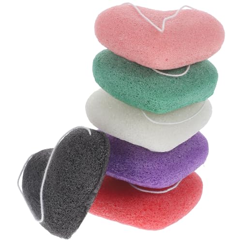 Éponge exfoliante visage cœur IMIKEYA pour un nettoyage doux quotidien