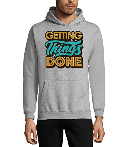 Sweat à capuche unisexe gris en coton mélangé pour style décontracté