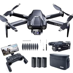CHUBORY X10 PRO GPS Drohne mit 4K UHD Kamera für Erwachsene | 90 Min Flugzeit & 1000m Steuerreichweite | Bürstenloser Motor 5G RC Quadcopter DE-260130-2