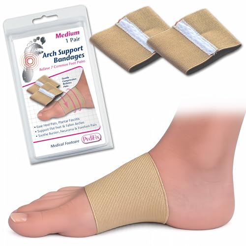 Image of Pedifix Arch Support Bandages with Compression, Medium 1 Pair | Targeted arch compression helps relieve plantar fasciitis, flat feet, overpronation and foot fatigue. Fits most shoes.