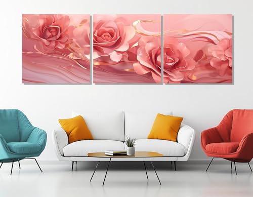 Photo murale douce et féminine roses roses salon cocooning 70x70cm