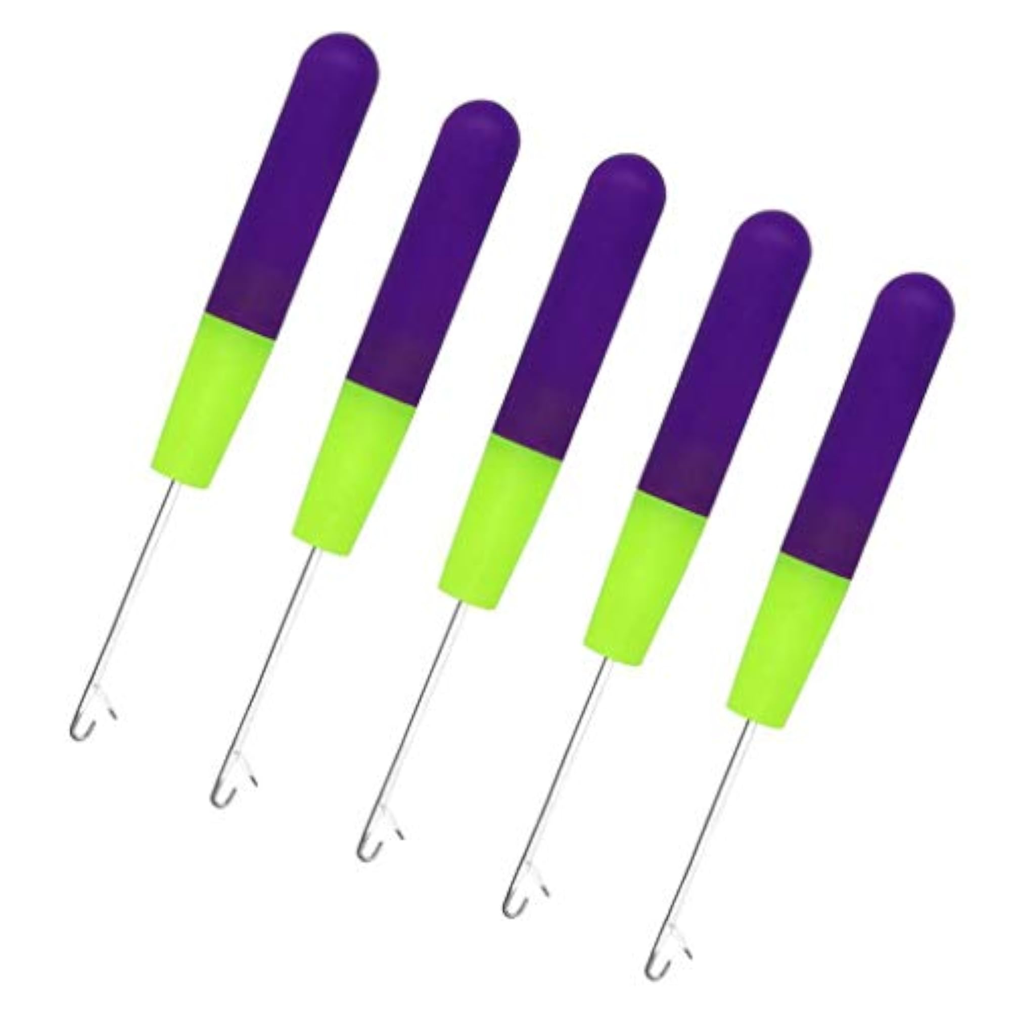 MILAAN 5 Packs 6in Latch Hook Crochet Needle for Braids Hair Extension Weave, Purple