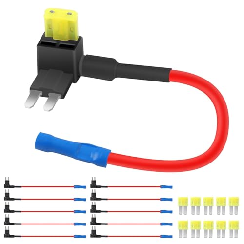 10 Pack Micro 2 Fuse TAP 12V Car Add a Circuit ATR Blade Fuse Adapter with 20A Fuses Micro II Fuses Holder Add On Dual Circuit Adapter for Cars Trucks Boats