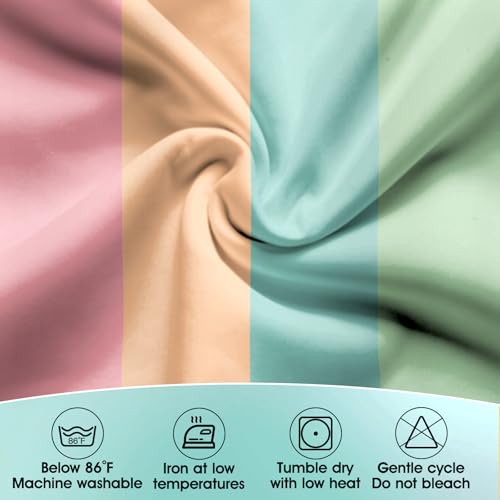 Image of 14FT Ruffle Pastel Table Skirt Teacher Desk Skirt for Classroom Decor Rectangle Round Table Cloth Colorful Desk Cover for Back to School Decorations Birthday Party Supplies Office Bookcase Cabinet