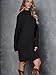 LILLUSORY Sweater Dresses for Women 2026 Fall Fashion Mock Neck Long Lantern Sleeve Oversized Outfits Knit Tops Clothes Black S