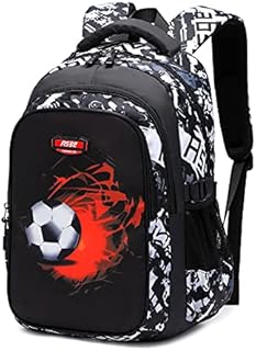 Asge School Backpack Boys Teenagers School Bags Girls Satchel Ergonomic Children's Backpacks Football Print School Bag for 8 10 14 Years School Bags for Boys Waterproof School Bag Large for School