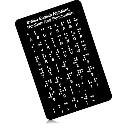 HJZHII Braille Alphabet Board Braille Alphabet Board with Raised Dots Numbers & Punctuation Braille Learning Letter Fingerboard for Beginners Teaching Aid Blind Children Adults 7.5 x 5 inches