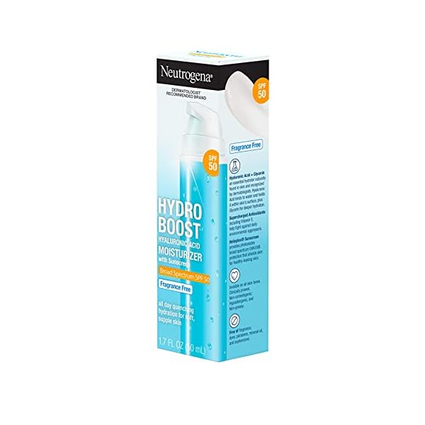 Neutrogena-Hydro-Boost-Hyaluronic-Acid-Facial-Moisturizer-with-Broad-Spectrum-SPF-50-Sunscreen-Daily-Water-Gel-Face-Moisturizer-to-Hydrate-Soothe-Dry-Skin-Fragrance-Free-17-fl-oz Neutrogena Hydro Boost Hyaluronic Acid Facial Moisturizer with Broad Spectrum SPF 50 Sunscreen, Daily Water Gel Face Moisturizer to Hydrate & Soothe Dry Skin, Fragrance-Free, 1.7 fl. oz