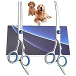 Bubuxy Pet Grooming Scissors, Dog & Cat Scissors with Safety Round Tip Set of 2