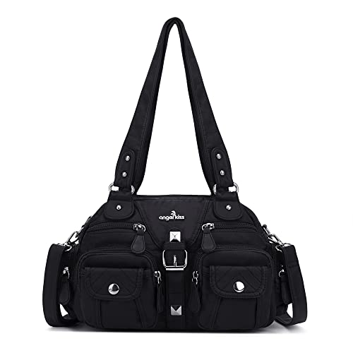 Image of Angel Kiss Hobo Crossbody Purses for Women Shoulder Bag Multipocket Soft Hobo Purses Removable Strap Leather Handbags