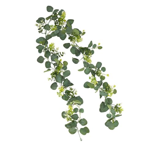 Zkydhbd 180 cm Eukalyptus Girlande mit Blumen