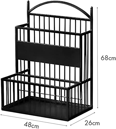 Image of INDIAN DECOR. 567762 Umbrella Stand /Rack /Holder, Metal Wrought Iron Umbrella Storage Bucket, for Home Business Hotel Lobby, Anti-Rust (Color : Black, Size : Large)