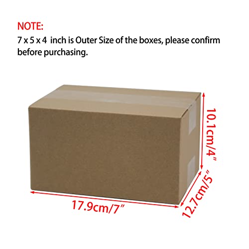 Image of 7x5x4 Inches Shipping Boxes, Brown Corrugated Cardboard Boxes for Small Bussiness, 25 Pack