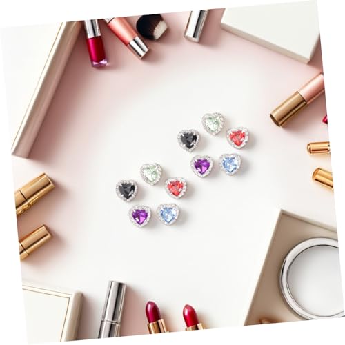 Gemas de corazón con base metálica estable para decoración duradera de calzado 5