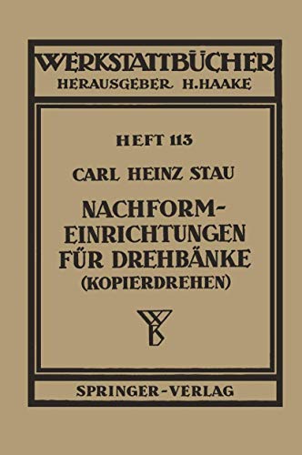 Preisvergleich Produktbild Nachformeinrichtungen für Drehbänke (Kopierdrehen) (Werkstattbücher, 113, Band 113)