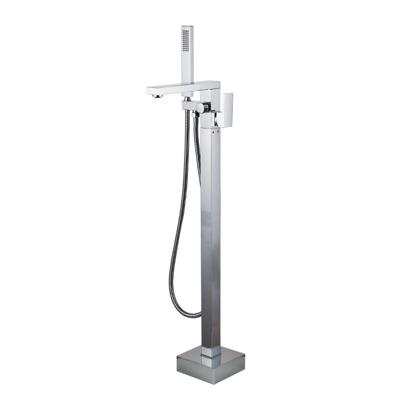 Psnklmm Chrome Brass Freestanding Bathtub Shower Faucet Floor Tub Filler Mixer Tap 360 Degree Swivel Spout Systerm Matte Black