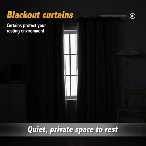 Image of Anytime Double Layer Blackout Curtains 2 Panels,52Wx120L,Coffee