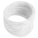 Fascetta in Filo di Ferro Zincato, Filo Intrecciato Multifunzionale Fascette Intrecciate Bianche Zincate per Piante Cravatte Fatte a Mano con Rami Uva 0,55mm 100 Metri