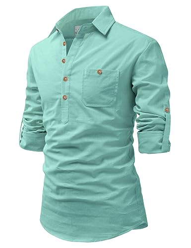 Image of Vida Loca Men Cotton Full Sleeve Casual Spread Collor Slim Fit Short Kurta for Men and Boys (Pack of 2)