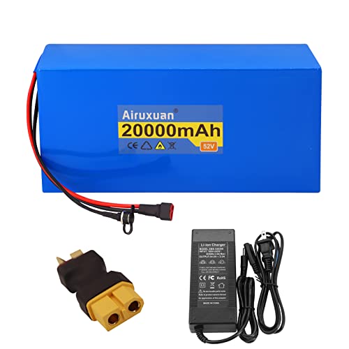 Image of 52V Ebike Battery 20Ah Electric Bike Battery with 2A Charger, T-Plug, XT60 Connector and BMS for 250-1000W Electric Bicycles Motor