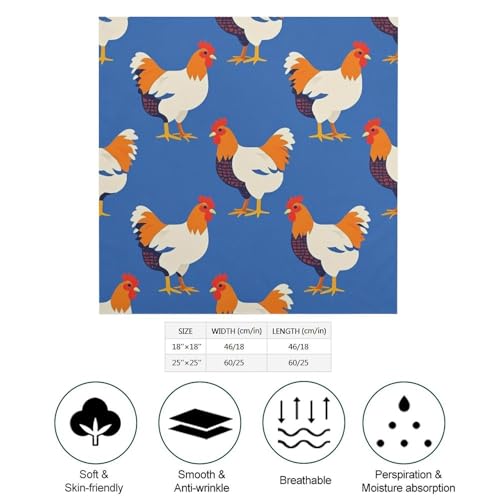 Headband Head Kerchief for Women/Girls/Lady, Lovely Boho Style Skinny Scarf Yoga Fitness Sweat Band Headbands Turban Neck Sash Hand Decor, Rooster Chicken Breeds Art2