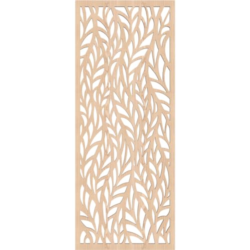 Image of Ortonville Decorative Pierced Fretwork Wood Wall Panels, 13 3 /8 inchW x 34 3 /8 inchH x 3 /8 inchT, Red Oak