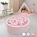 Heopeis Balls for Ball Pit, 100 pcs 2.2 Inches Thicken Soft Plastic Balls for Ball Pool, Crush Proof Ball Pit Balls BPA Phthalate Free Baby Toddler Toy Ball with 3 Color Pink White and Clear