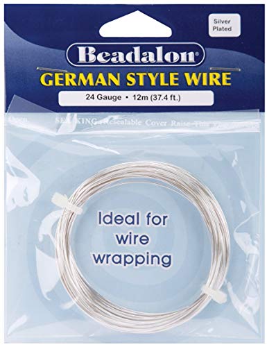 Beadalon German Style Round Wire 22 Gauge 32.8 Feet/Pkg-Silver