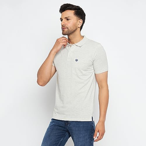 Image of Duke Stardust Men Polo Neck Half Sleeve Cotton T-Shirt (SD49 L.Grey Melange XL)