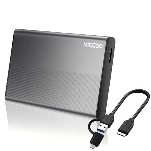 MICCOO 500GB External Hard Drive, Portable HDD Expansion Storage