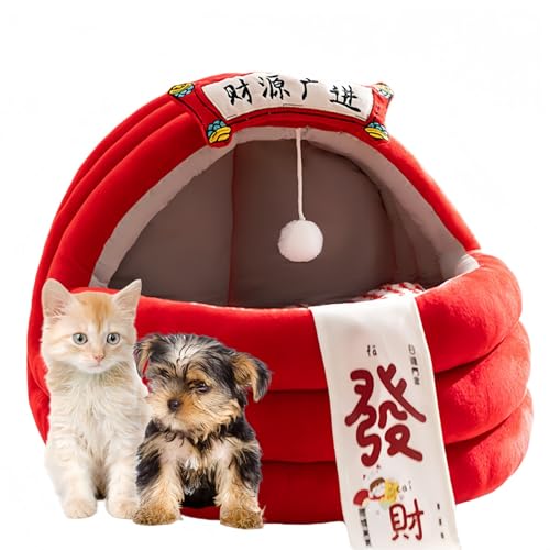 Ziuuihu犬 ドーム型ベッド ドーム型ベッド 犬 犬ベッドドーム型 犬ドーム型ベッド ドーム型ベッド猫用ベッド 猫ハウス 秋冬用 スヌーズ 睡眠用 犬小屋 自己保温 猫用隠れ家 犬用巣 チワワ ポメラニアン用, S yellow (B2 M)