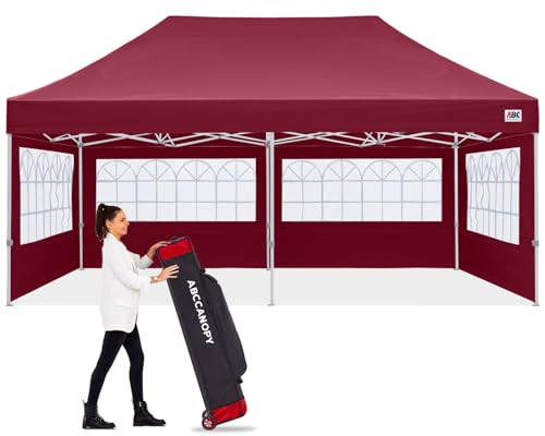 Image of ABCCANOPY Pop up Canopy Tent with Elegant Church Window 8X16,Burgundy