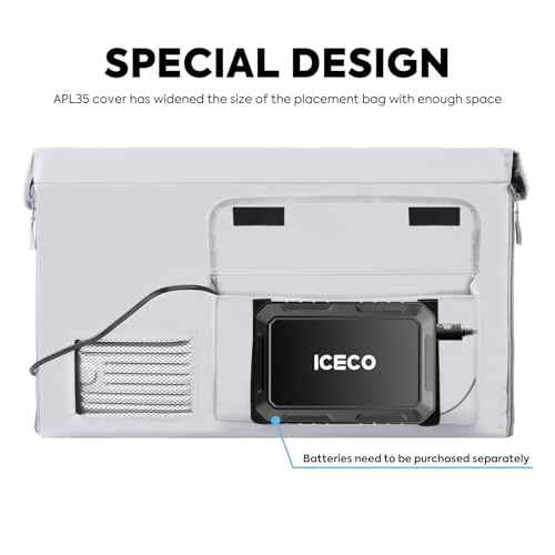 Image of ICECO APL35 Dual Zone 12V Refrigerator with Cover, Aluminum Portable Freezer,Car Fridge with Secop Nano Compressor, -4℉~68℉, 12 /24V DC, 100-240V AC for Car, Outdoor, Camping, RV, Truck, Boat, 37 Quart