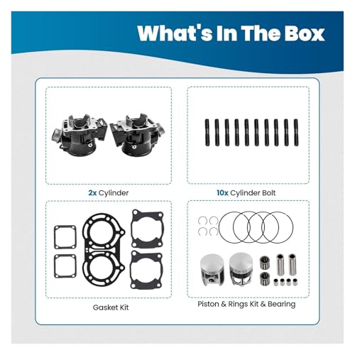 Kit de reconstrucción de motor YFZ350 con junta, pistón y culata de 64mm 3