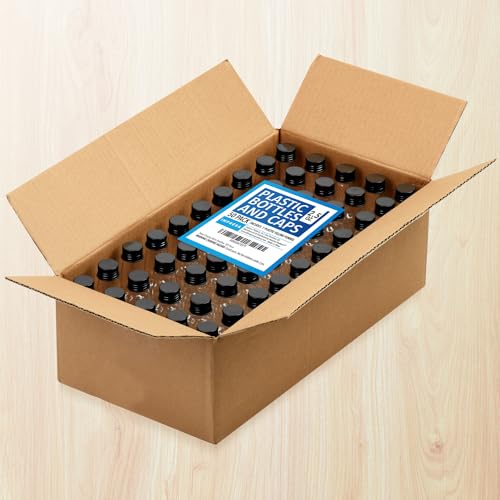 IMPRESA Mini Plastic Bottles - 75ml (2.5oz), Clear, 50-Pack - Liquor Containers with Airtight Caps, Reusable & Dishwasher Safe2