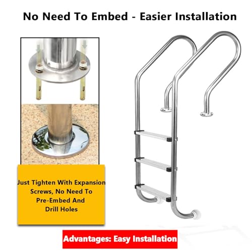 Escalera para piscina de acero inoxidable 2 peldaños miniatura 7