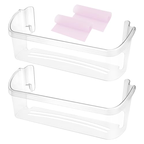 242126602 Refrigerator Door Bin Shelf Replacement for Frigi-daire Refrigerator Bottom Side Door Shelf Bin 2 Shelves Fetechmate Refrigerator Door Bin Replace FFSS2625TS0 LFSS2612TF0-2 Pack