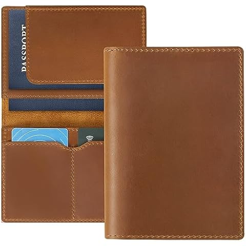 Jack&Chris Leather Passport Holder, Handmade Passport cover, Travel Wallet Cover Case for Men and Women, Leather Travel Documents Organizer Protector, JC107 Cover