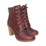 Timberland Women's Tillston 6 Inch Double Collar Hiking Boot, Burgundy Full Grain, 7.5