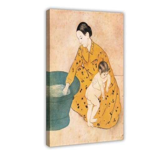 Cadre à suspendre Mary Cassatt The Bath poster sur toile pour petite pièce