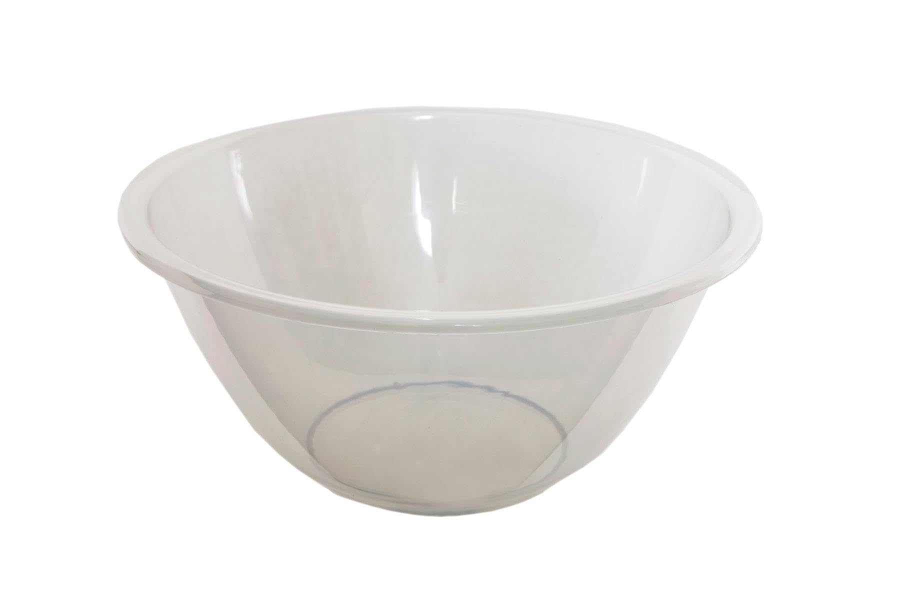 Clear Strong Plastic Mixing Bowl BPA-Free Dishwasher Safe Kitchen Prep Bowl Durable Salad, Pasta & Serving Container (15CM)